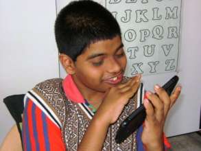 Rahul with his tablet