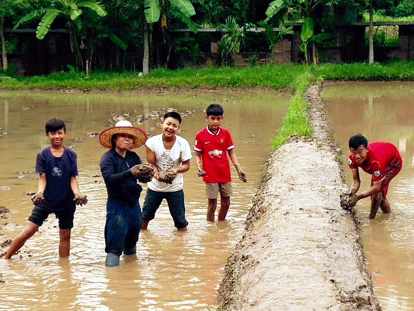 Irrigation system for our School's rice fields