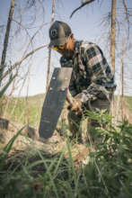 Derwin, Pueblo of Jemez Forestry digging a hole