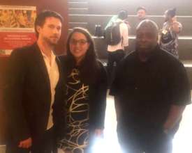After our roundtable, with David McCallum