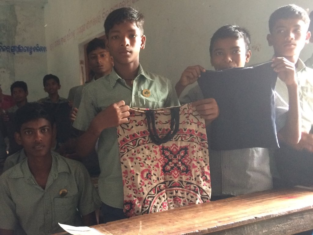 Recycled cloth bags made by Green Rhinos