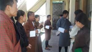 2. YI members during their tea break.