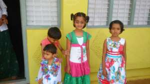 LIKITHA (WEARING GLS) WITH HER FRIENDS AT SCHOOL
