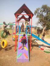 Side view of the large play structure
