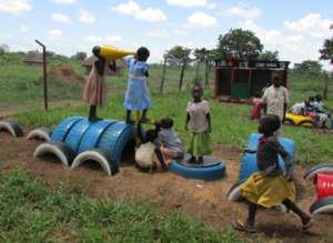 More Children at Play -- Cubu Garage in Background
