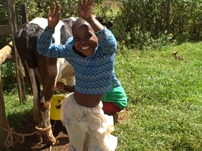 Ms wangui happy after cow calved meaning more milk