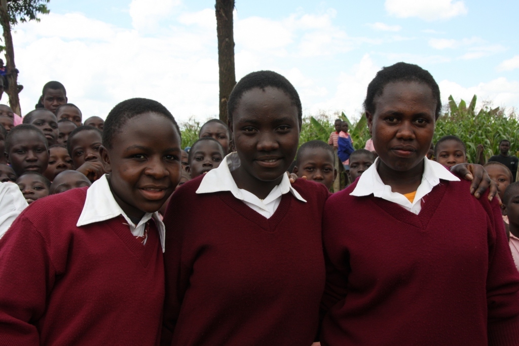 These three girls from right, Rebecca,Eunice and Mary are back t