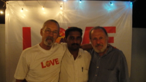 Ken, Dr. Raja, and Leslie at Mooji concert.