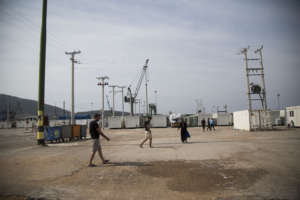 Skaramagas Camp with pre-fab housing containers