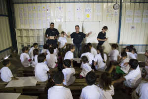 Teaching life-skills to boys and girls in the camp