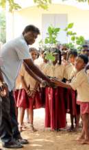 Student involving in tree plantation