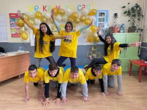 Happy spellers after the end of the school round