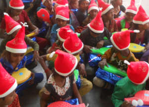 Christmas joy With slum Kids