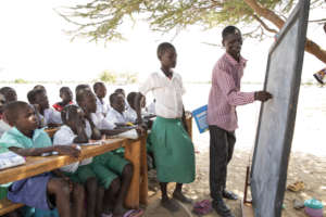 A 3rd grade teacher in Turkana Central sub-county.