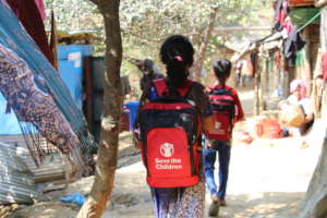 Hasina goes to a Save the Children learning center