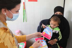 Salim and mom Shayma receive nutritional education