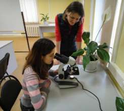 Our student Teia on biological class