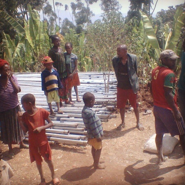 Pipes ready to be laid to transport the cleanwater
