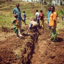 Assistance digging the pipe line trench