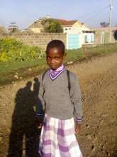 One of the daughters on her first day of school.