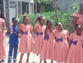 Very excited flower girls leaving our guest house