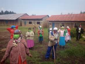 Elderly recipients of our food distribution progr