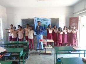 SCHOOL STUDENTS TAKING OATH