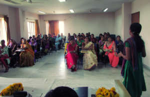 Girl trainee while sharing his experience