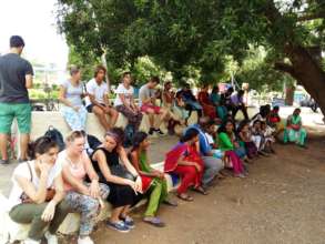 Chilling out at the Sathanur Dam after lunch