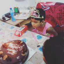 Subashri blowing out the candles!