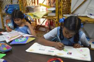 Children during their study