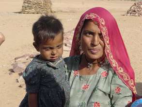 Radha Bai with her son