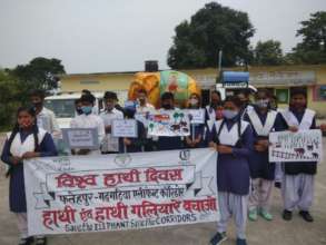 Children in Uttarakhand on World Elephant Day
