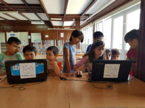 Group of young children in Vranje's refugee camp