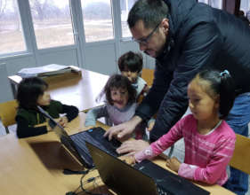 Radiating with exctement about computer skills