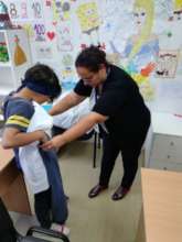 Nasim checking his new clothes