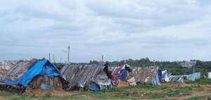 A Panorama of Village Mud Huts