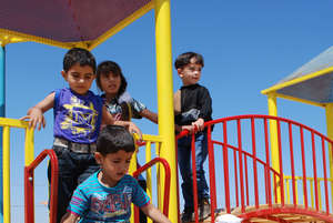 Kindergarteners use this playground daily