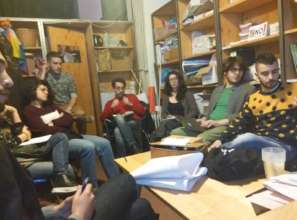 volunteers planning the second part of the project