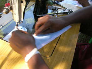 Some community members have been trained on sewing