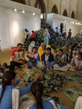 Making the installation with Imran Qureshi