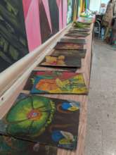 Student artwork in mixed media