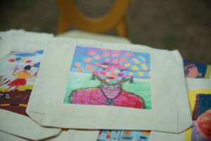 totebags with student artwork