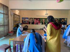 Students attentively partake in their art classes