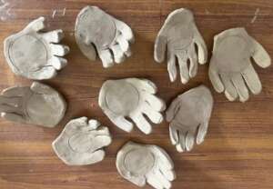 Clay hand shape jewelry tray