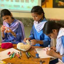 students during Judith Butler inspired art class