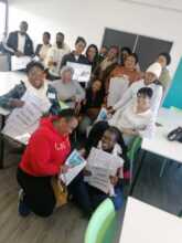 With their certificates & course materials - 7 May