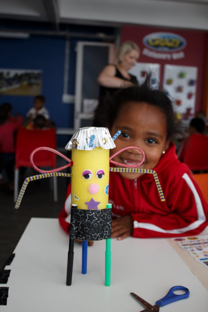 Gabby with her art robot