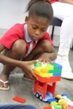 Tamia building with Lego Duplo