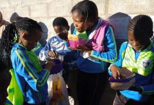 Food supplies for the girls at a soccer school